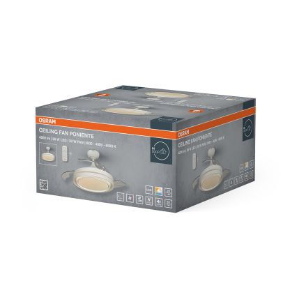 Osram - LED prigušiva plafonska svetiljka sa ventilatorom PONIENTE LED/36W/230V 3000/4000/6500K + daljinski upravljač