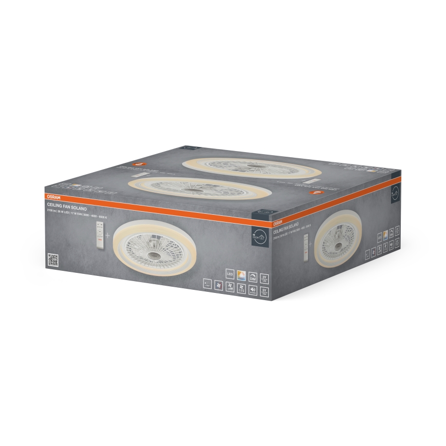 Osram - prigušiva LED plafonska svetiljka sa ventilatorom SOLANO LED/26W/230V 3000/4000/6500K + daljinski upravljač