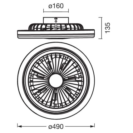 Osram - prigušiva LED plafonska svetiljka sa ventilatorom SOLANO LED/26W/230V 3000/4000/6500K + daljinski upravljač