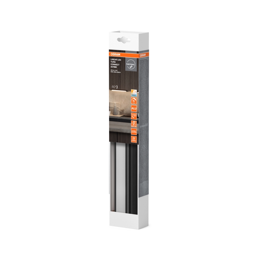 Osram - LED prigušiva svetiljka za ispod ormarića LINEAR TURN LED/6W/230V 3000/4000/6500K 35 cm crna