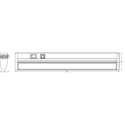 Osram - LED prigušiva svetiljka za ispod ormarića LINEAR TURN LED/6W/230V 3000/4000/6500K 35 cm crna
