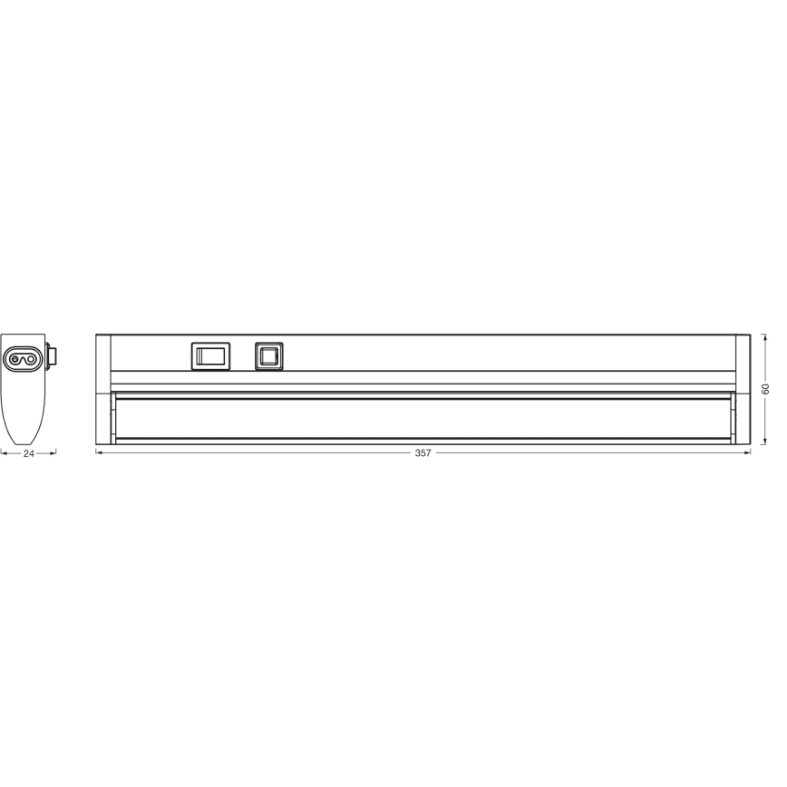 Osram - LED prigušiva svetiljka za ispod ormarića LINEAR TURN LED/6W/230V 3000/4000/6500K 35 cm crna