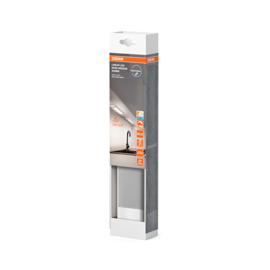 Osram - prigušiva LED lampa za ugradnju ispod ormarića sa senzorom pokreta LINEAR EDGE LED/4W/230V 3000/4000/6500K 30 cm bela