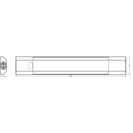 Osram - prigušiva LED lampa za ugradnju ispod ormarića sa senzorom pokreta LINEAR EDGE LED/4W/230V 3000/4000/6500K 30 cm bela