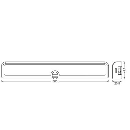 Osram - LED prigušiva svetlo za montažu ispod ormarića sa senzorom pokreta i sumraka LINEAR LED/3,8W/5V/3xAA 3000K 30 cm bela