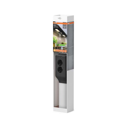 Osram - LED prigušiva svetiljka za ugradnju ispod ormarića sa utičnicama UNDERCABINET LED/10W/230V 3000K 54,8 cm crna