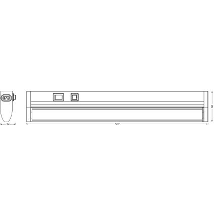 Osram - LED prigušiva svetiljka za ugradnju ispod ormarića LINEAR TURN LED/10W/230V 3000/4000/6500K 55 cm crna