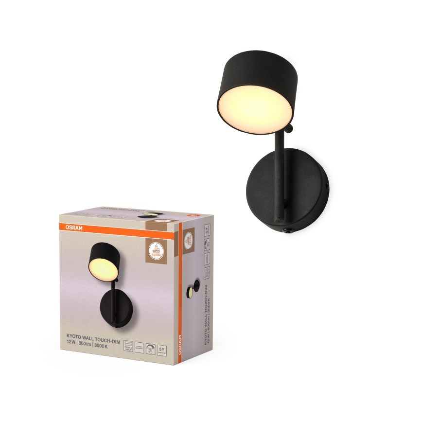 Osram - LED prigušiva zidna dodirna svetiljka DECOR KYOTO LED/12W/230V CRI 90 crna