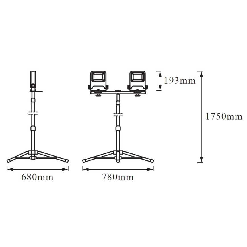 Osram - LED reflektor sa držačem TRIPOD 2xLED/30W/230V IP65