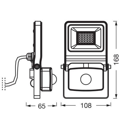 Osram - LED reflektor sa senzorom ENDURA LED/20W/230V 3000K IP44