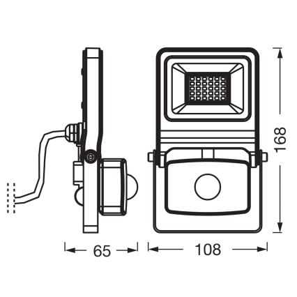 Osram - LED reflektor sa senzorom ENDURA LED/20W/230V 4000K IP44