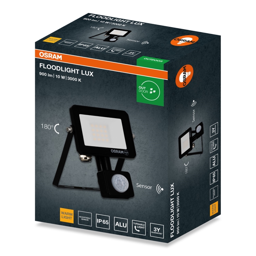 Osram - LED reflektor sa senzorom FLOODLIGHT LED/10W/230V 3000K IP65