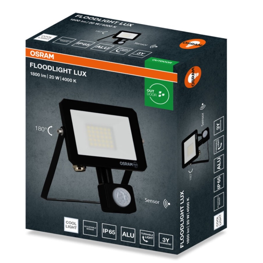 Osram - LED reflektor sa senzorom FLOODLIGHT LED/20W/230V 4000K IP65