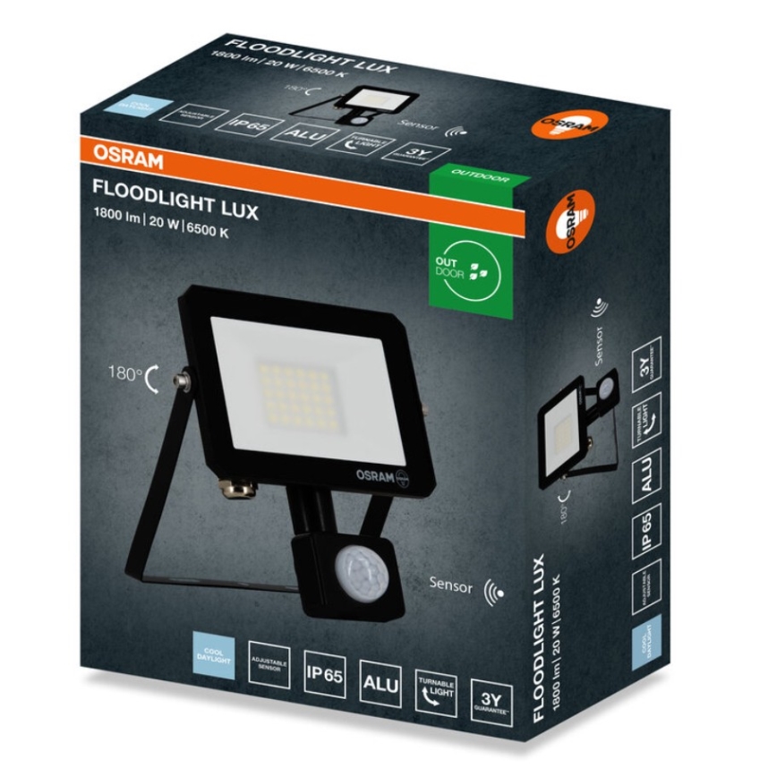 Osram - LED reflektor sa senzorom FLOODLIGHT LED/20W/230V 6500K IP65