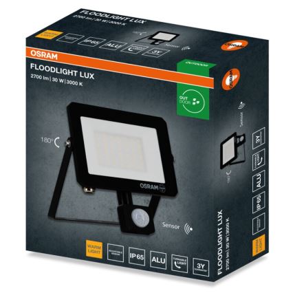 Osram - LED reflektor sa senzorom FLOODLIGHT LED/30W/230V 3000K IP65