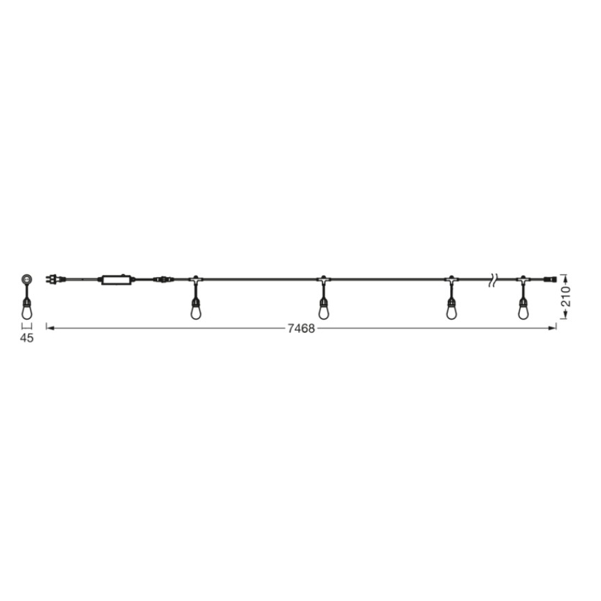 Osram - LED RGB prigušiva spoljna svetlosna girlanda SMART+ STRING 12xLED/230V 7,47m IP44 Wi-Fi