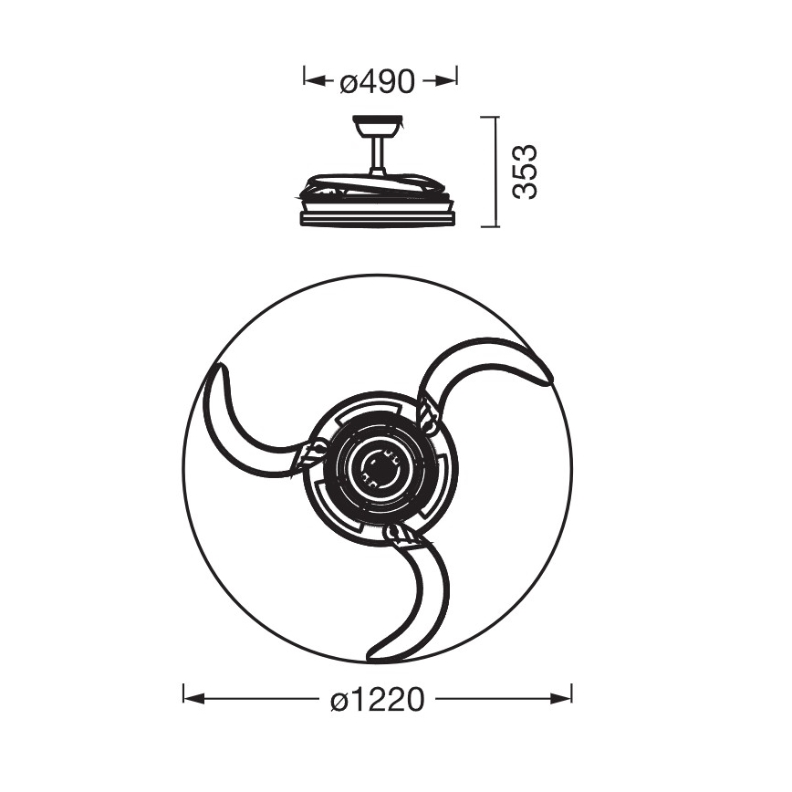 Osram - LED RGB prigušiva stropna lampa sa ventilatorom CIERZO LED/35W/230V 3000-6500K + daljinski upravljač