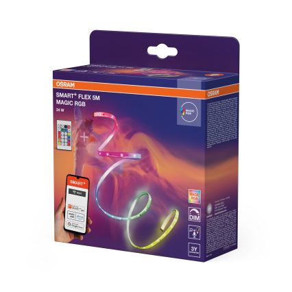 Osram - LED RGB prigušiva traka SMART+ MAGIC FLEX 5m LED/24W/230V Wi-Fi + daljinski upravljač