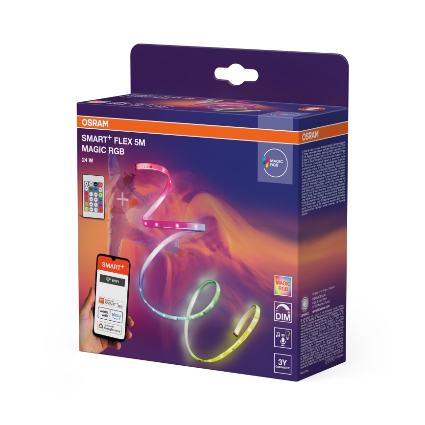 Osram - LED RGB prigušiva traka SMART+ MAGIC FLEX 5m LED/24W/230V Wi-Fi + daljinski upravljač