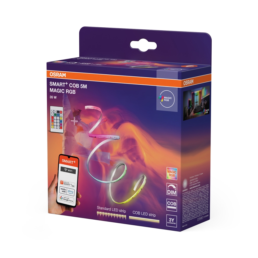 Osram - LED RGB prigušiva traka SMART+ MAGIC 5m LED/35W/230V Wi-Fi + daljinski upravljač