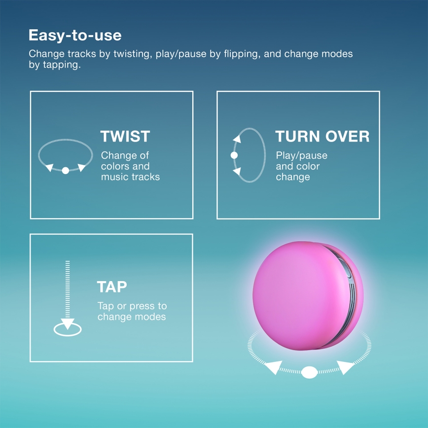 Osram - LED RGB prigušiva zvučnik SMART+ MACARON LED/1,75W/3,7V 450 mAh plava