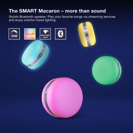 Osram - LED RGB prigušiva zvučnik SMART+ MACARON LED/1,75W/3,7V 450 mAh plava