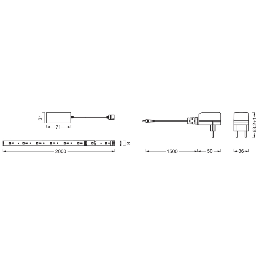 Osram - LED RGB+TW prigušiva traka SMART+ FLEX 2m LED/8,5W/230V 2700-6500K Wi-Fi