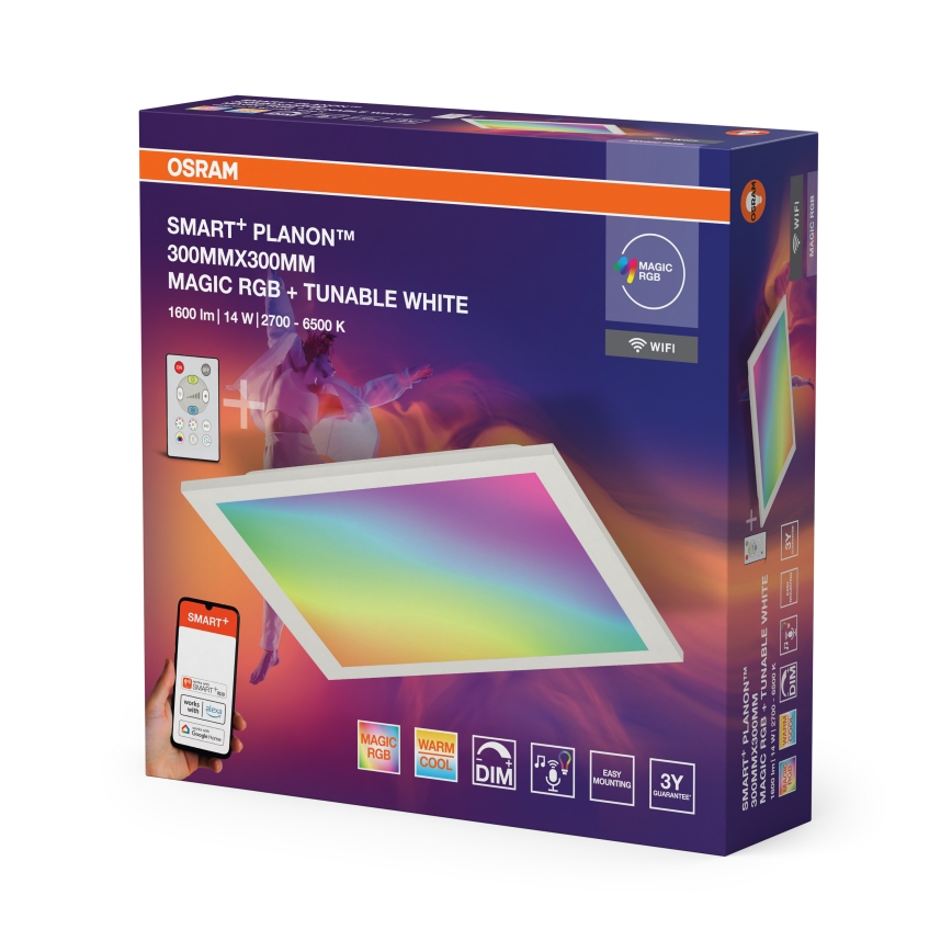 Osram - LED RGBW prigušiva plafonska svetiljka SMART+ MAGIC LED/14W/230V 2700-6500K 30x30 cm Wi-Fi + daljinski upravljač