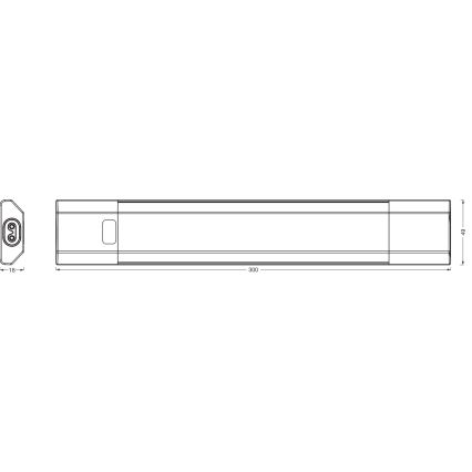 Osram - LED RGBW prigušiva lampa za ispod ormarića sa senzorom pokreta LINEAR EDGE LED/4W/230V 30 cm bela + daljinski upravljač