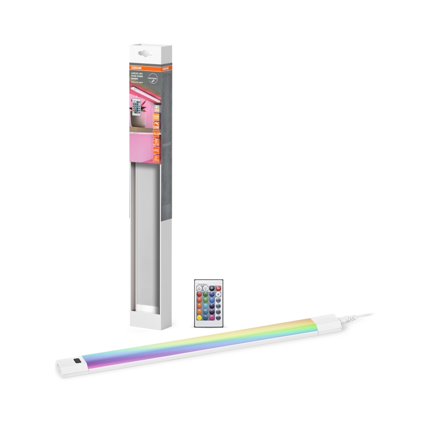 Osram - LED RGBW prigušiva svetiljka za montažu ispod ormarića sa senzorom pokreta LINEAR EDGE LED/8W/230V 50 cm bela + daljinski upravljač