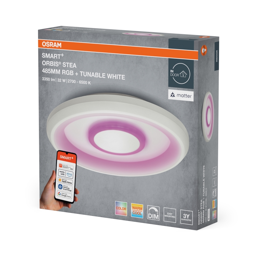 Osram - LED RGBW prigušiva stropna svetiljka SMART+ STEA LED/32W/230V prečnika 48,5 cm 2700-6500K Wi-Fi