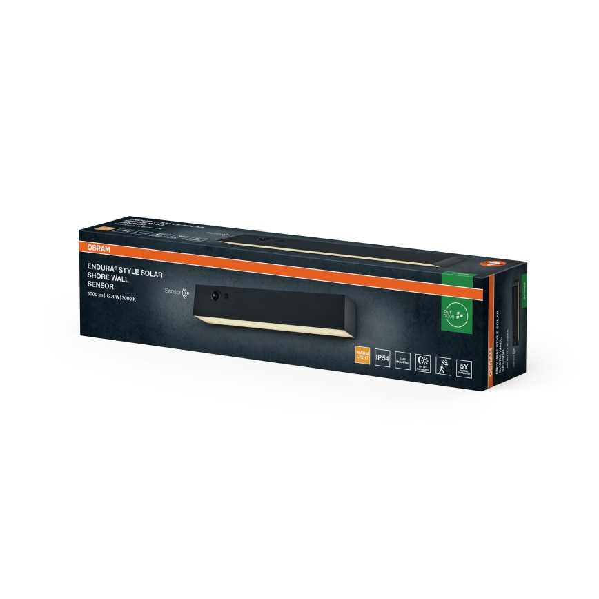 Osram - LED solarno zidno svetlo sa senzorom ENDURA STYLE LED/12,4W/4,2V 2000 mAh IP54 antracit