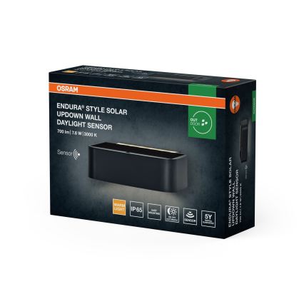 Osram - prigušiva LED solarna zidna lampa ENDURA STYLE LED/7,6W/4,2V 2000 mAh IP65 antracit