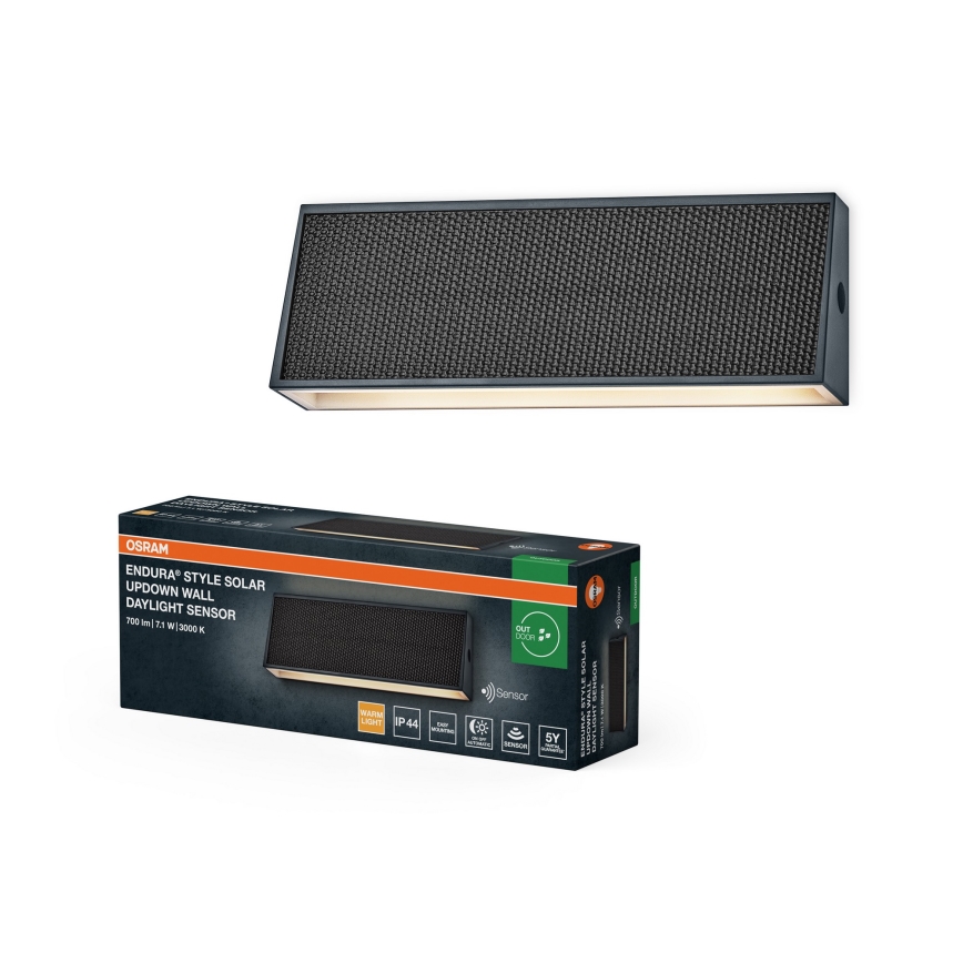 Osram - prigušiva LED solarna zidna svetiljka ENDURA STYLE LED/7,1W/4,2V 2000 mAh IP44 antracit