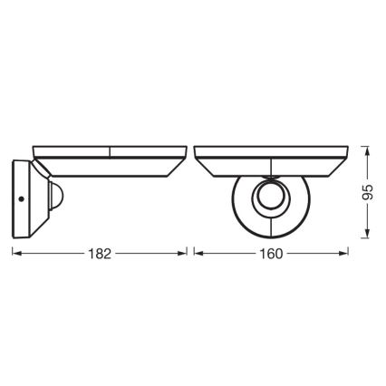 Osram - LED Spoljašnja zidna svetiljka sa senzorom sumraka i pokreta ENDURA STYLE LED/12W/230V IP65