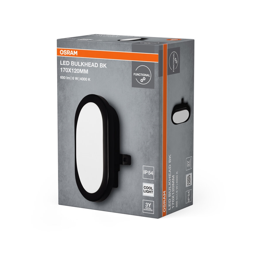 Osram - LED spoljašnje zidno svetlo BULKHEAD LED/6W/230V IP54 crno
