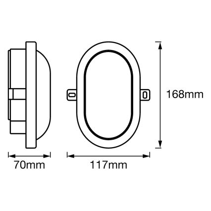Osram - LED spoljašnje zidno svetlo BULKHEAD LED/6W/230V IP54 crno