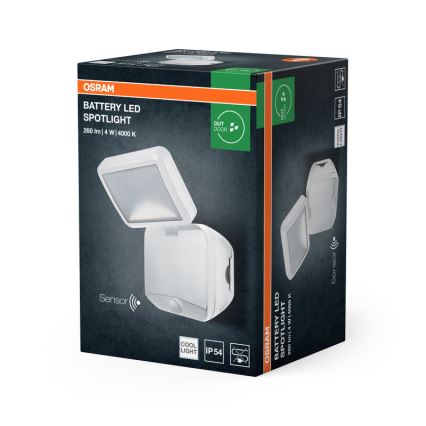 Osram - LED spoljašnji zidni reflektor sa senzorom BATTERY LED/4W/4xD IP54