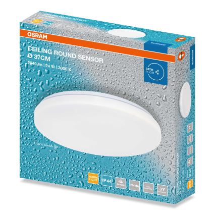 Osram - LED stropno svetlo za kupatilo sa senzorom sumraka CEILING ROUND LED/24W/230V 3000K prečnik 37 cm IP44 bela