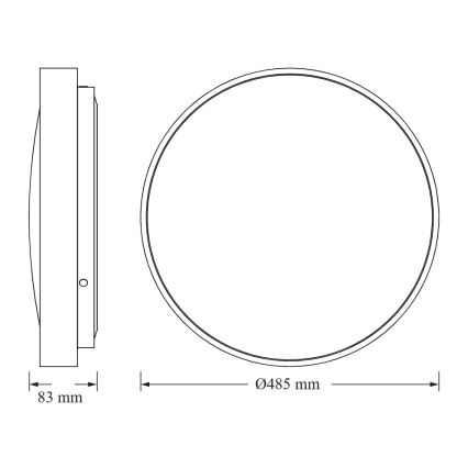 Osram - LED stropno svetlo CEILING LUXO LED/36W/230V prečnik 49 cm crno