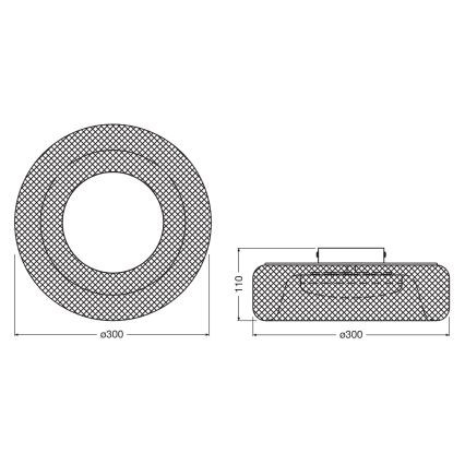 Osram - LED stropno svetlo DECOR MESH LED/18,5W/230V prečnika 30 cm crno