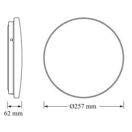Osram - LED plafonsko svetlo za kupatilo CEILING ROUND LED/12W/230V 6500K prečnik 26 cm IP44 belo