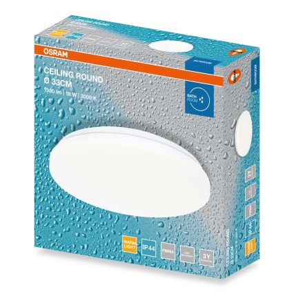 Osram - LED plafonsko svetlo za kupatilo CEILING ROUND LED/18W/230V 3000K prečnik 33 cm IP44 belo