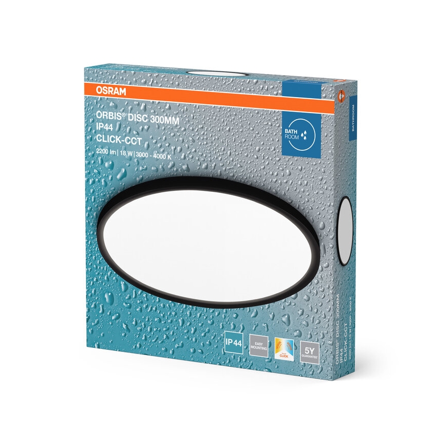 Osram - LED plafonsko svetlo za kupatilo DISC LED/18W/230V 3000/4000K prečnik 30 cm IP44 crna