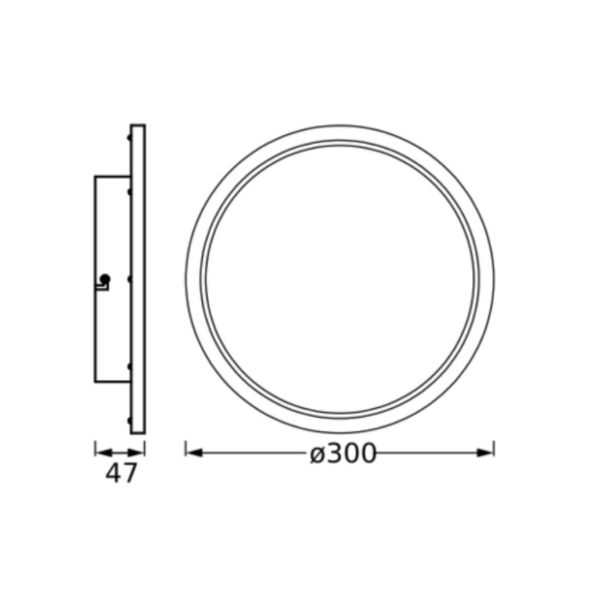 Osram - LED plafonsko svetlo za kupatilo DISC LED/18W/230V 3000/4000K prečnik 30 cm IP44 crna