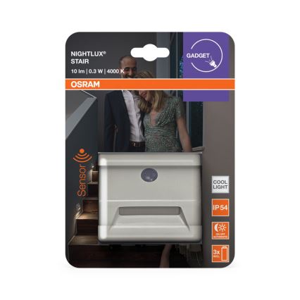 Osram - LED svetlo za stepenište sa senzorom NIGHTLUX LED/0,25W/3xAAA IP54 belo