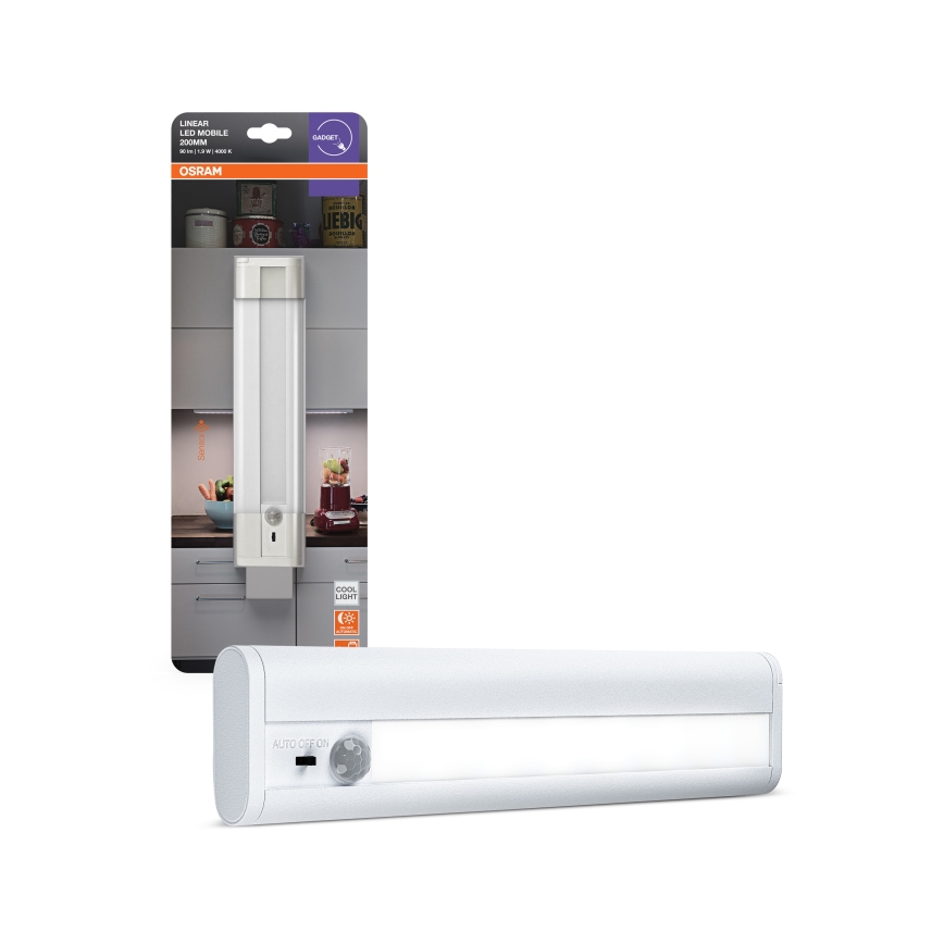 Osram - LED svetlo za ispod ormarića sa senzorom pokreta i sumraka LINEARLED LED/1,9W/6V 4xAA 4000K 21,4 cm belo