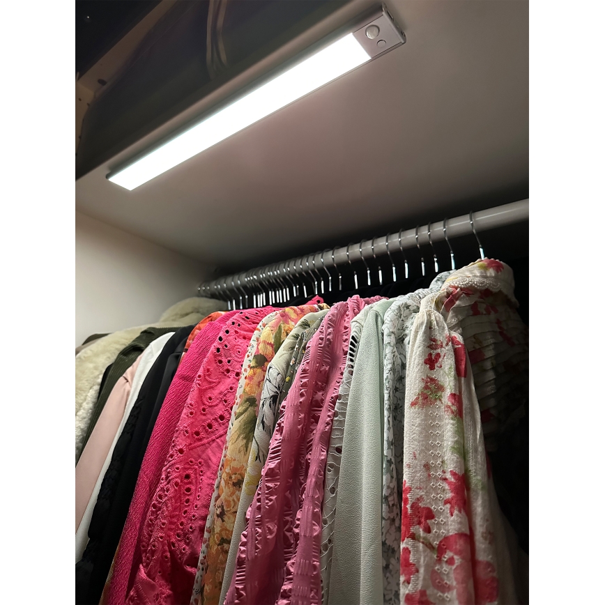 Osram - LED svetlo za montažu ispod ormarića sa senzorom pokreta i sumraka LINEAR LED/3,2W/3,7V 500 mAh 3000/4000/6500K 40 cm sivo