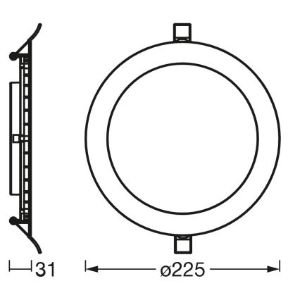 Osram - LED ugradna svetiljka SLIM LED/22W/230V 6500K