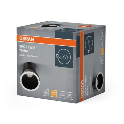 Osram - LED ugradna svetiljka SPOT TWIST LED/5W/230V 3000K prečnik 7 cm bela/crna